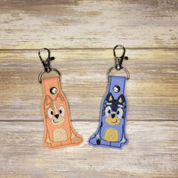 Bandit and Chilli from Bluey Keychains