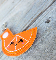 Orange slice keychain