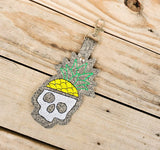 Pineapple Skull Keychain