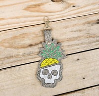 Pineapple Skull Keychain