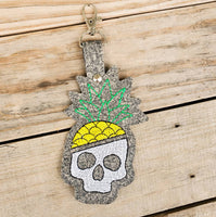 Pineapple Skull Keychain