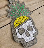 Pineapple Skull Keychain