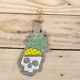 Pineapple Skull Keychain