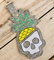 Pineapple Skull Keychain