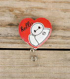 Kawaii Hello Heart Baymax Badge Reel