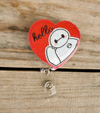 Kawaii Hello Heart Baymax Badge Reel