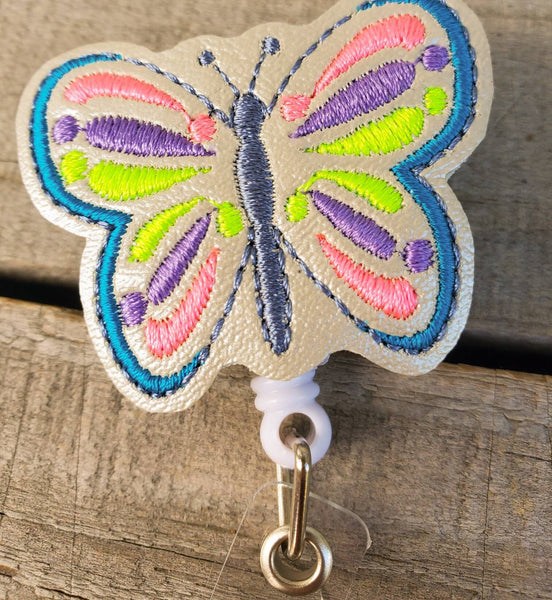 Neon Butterfly Badge Reel – PickledStitches