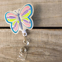 Neon Butterfly Badge Reel