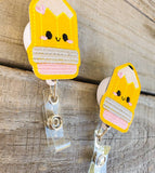 Kawaii Pencil Badge Reel