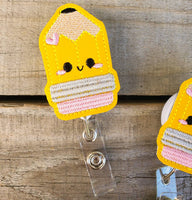 Kawaii Pencil Badge Reel