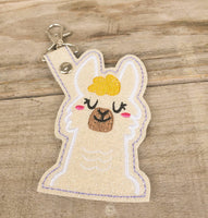 Glittery Llama Keychain