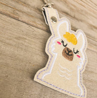 Glittery Llama Keychain