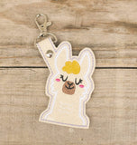 Glittery Llama Keychain