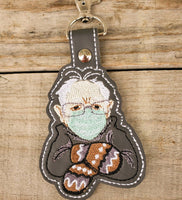 Bernie Sanders Wearing Mittens Keychain