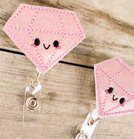 Kawaii Pink Diamond Badge Reel