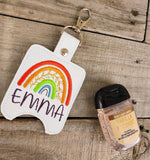 Personalized Boho Rainbow Hand Sanitizer Holder