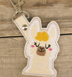 Glittery Llama Keychain