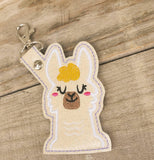 Glittery Llama Keychain