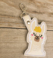 Glittery Llama Keychain