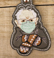 Bernie Sanders Wearing Mittens Keychain