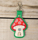 Mushroom Fairy House house Keychain