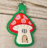 Mushroom Fairy House house Keychain