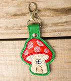 Mushroom Fairy House house Keychain