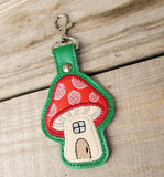 Mushroom Fairy House house Keychain