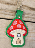 Mushroom Fairy House house Keychain